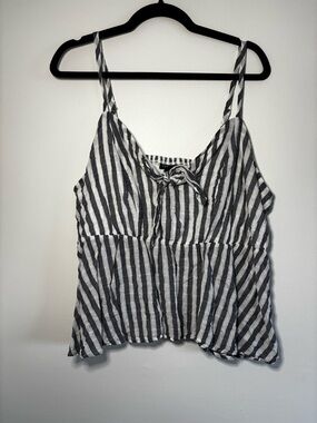 torrid Navy & White Striped Tie-Front Cami